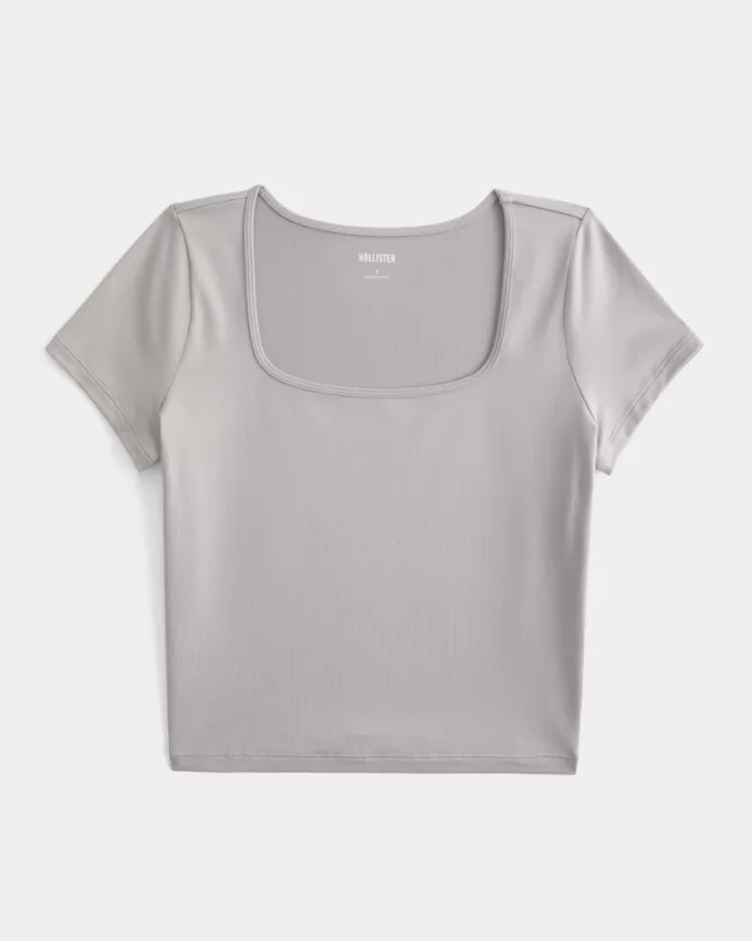 Seamless Fabric Square-Neck Baby Tee,Seamless Fabric Square-Neck Baby Tee