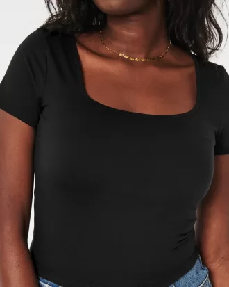 Seamless Fabric Square-Neck Baby Tee,Seamless Fabric Square-Neck Baby Tee