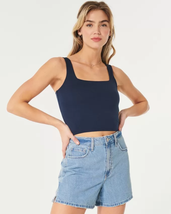 Seamless Fabric Square-Neck Tank,Seamless Fabric Square-Neck Tank