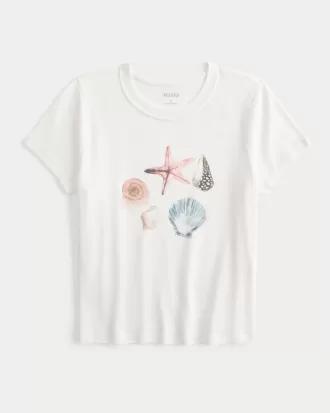 Shell Graphic Baby Tee,Shell Graphic Baby Tee
