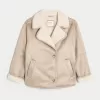 Sherpa-Lined Faux Suede Jacket,Sherpa-Lined Faux Suede Jacket