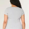 Short-Sleeve Button-Through Pointelle Top,Short-Sleeve Button-Through Pointelle Top