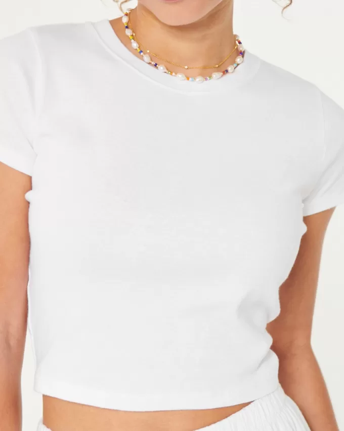 Short-Sleeve Crew Baby Tee,Short-Sleeve Crew Baby Tee