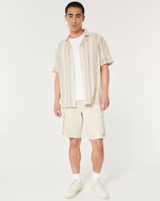 Short-Sleeve Crochet-Style Shirt,Short-Sleeve Crochet-Style Shirt