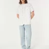 Short-Sleeve Embroidered Pattern Shirt,Short-Sleeve Embroidered Pattern Shirt
