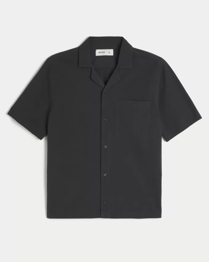 Short-Sleeve Seersucker Shirt,Short-Sleeve Seersucker Shirt