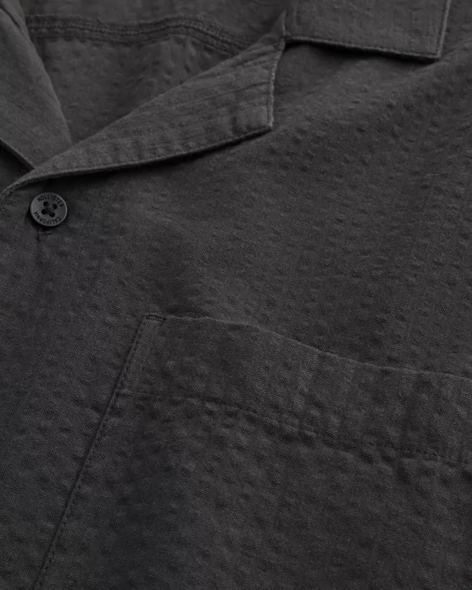 Short-Sleeve Seersucker Shirt,Short-Sleeve Seersucker Shirt