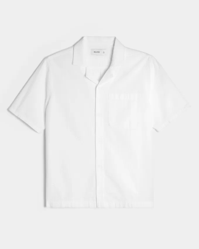 Short-Sleeve Seersucker Shirt,Short-Sleeve Seersucker Shirt