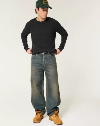 Shrunken Long-Sleeve Waffle Crew T-Shirt,Shrunken Long-Sleeve Waffle Crew T-Shirt