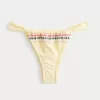 Side Strap Embroidered High-Leg Cheekiest Bikini Bottom,Side Strap Embroidered High-Leg Cheekiest Bikini Bottom