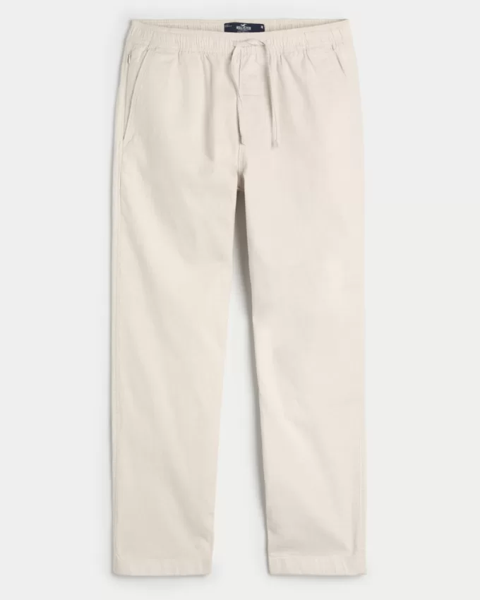 Slim Straight Linen-Blend Pull-On Pants,Slim Straight Linen-Blend Pull-On Pants