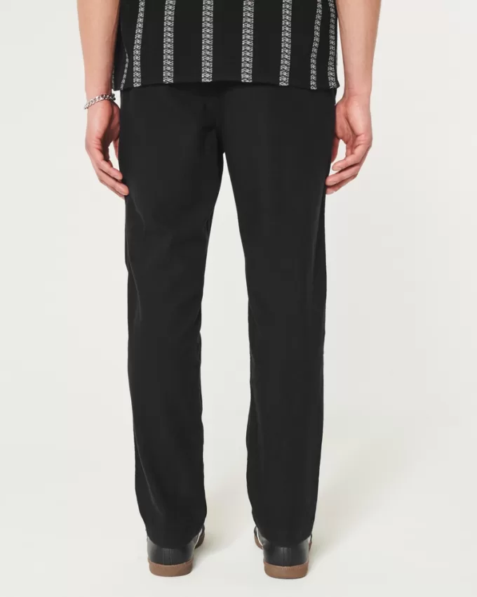 Slim Straight Linen-Blend Pull-On Pants,Slim Straight Linen-Blend Pull-On Pants