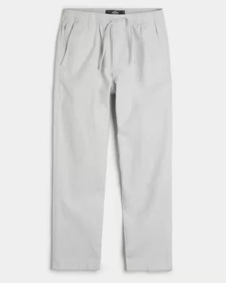 Slim Straight Linen-Blend Pull-On Pants,Slim Straight Linen-Blend Pull-On Pants