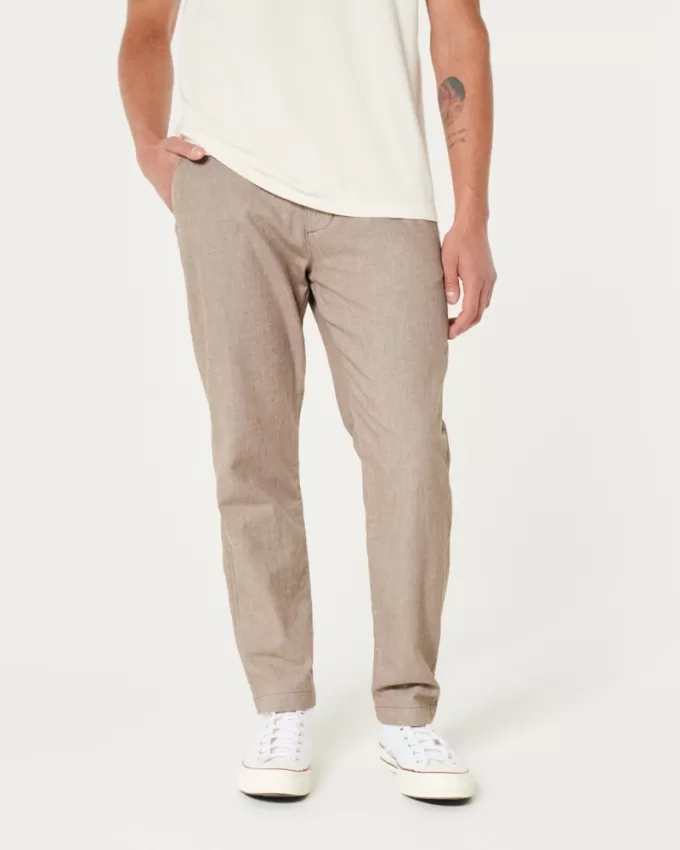 Slim Straight Stretch Linen-Blend Pants,Slim Straight Stretch Linen-Blend Pants