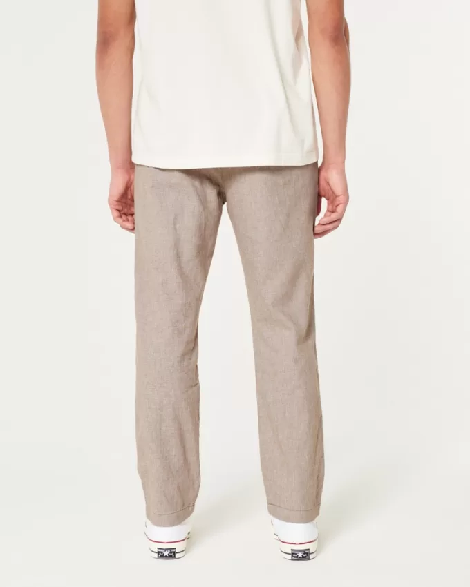 Slim Straight Stretch Linen-Blend Pants,Slim Straight Stretch Linen-Blend Pants