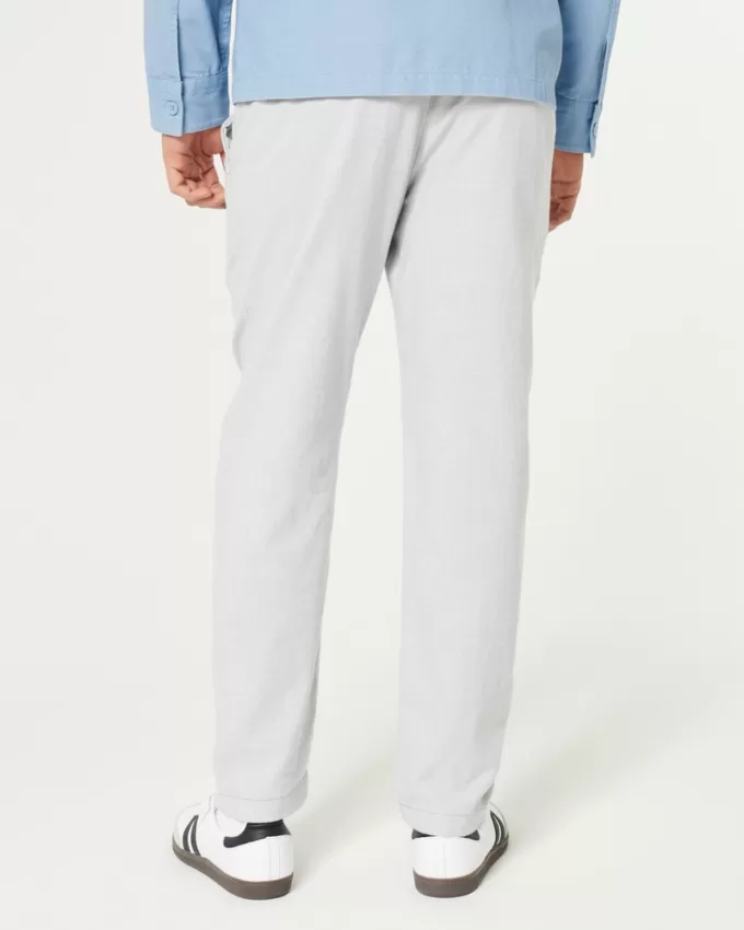 Slim Straight Stretch Linen-Blend Pants,Slim Straight Stretch Linen-Blend Pants