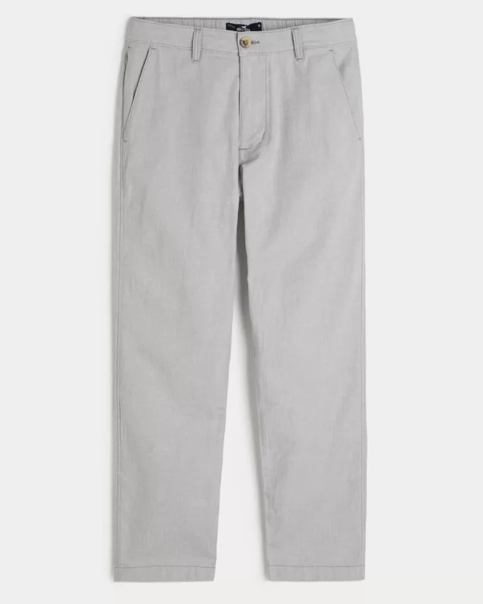 Slim Straight Stretch Linen-Blend Pants,Slim Straight Stretch Linen-Blend Pants
