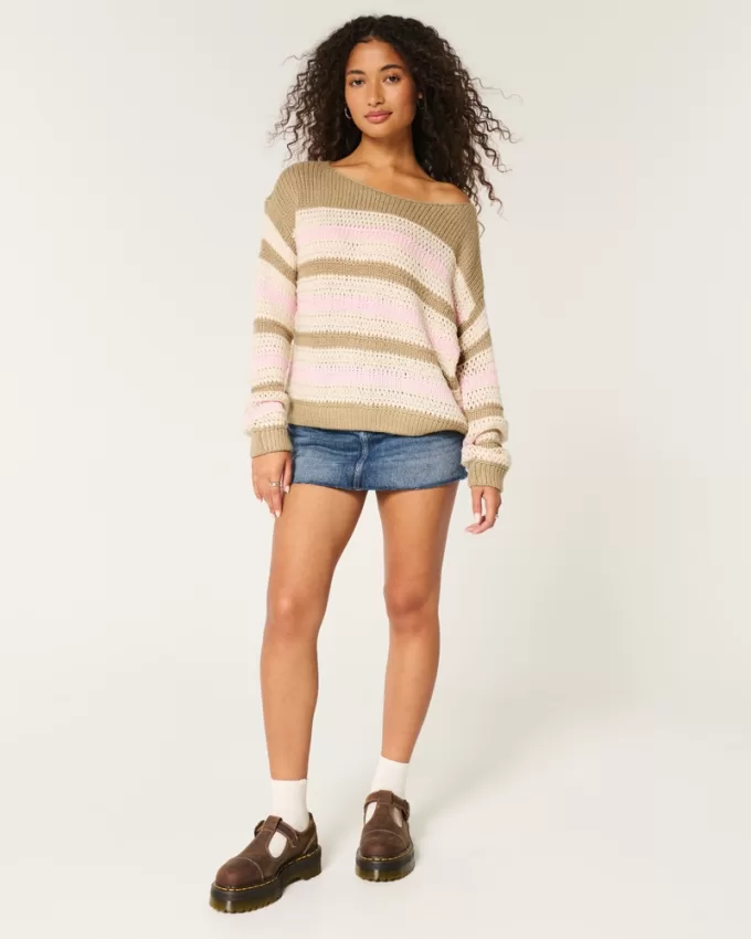 Slouchy Off-the-Shoulder Sweater,Slouchy Off-the-Shoulder Sweater