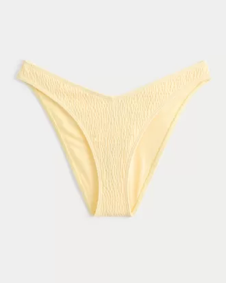 Smocked High-Leg Cheeky Bikini Bottom,Smocked High-Leg Cheeky Bikini Bottom