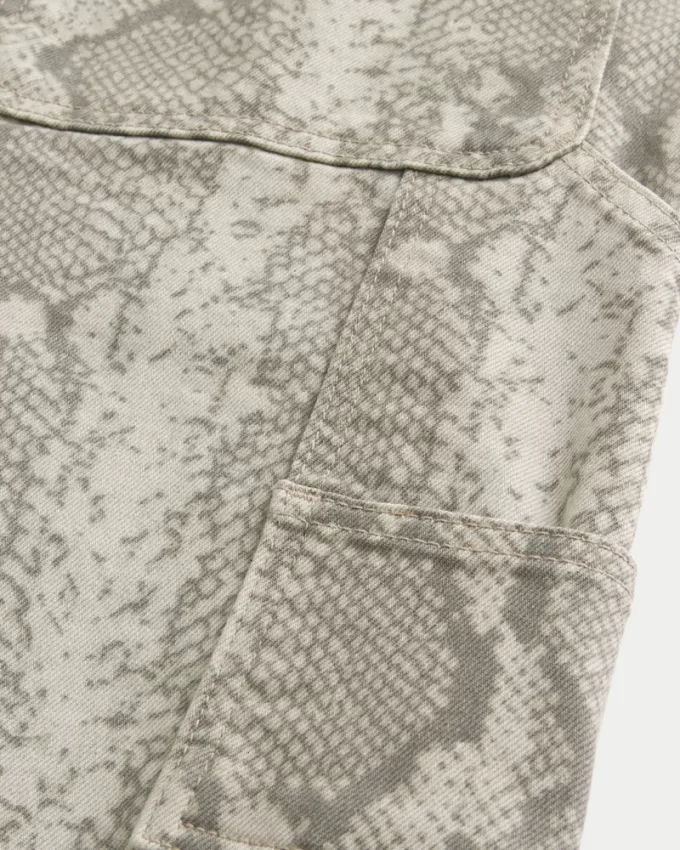 Snake Skin Print Baggy Painter Jeans,Snake Skin Print Baggy Painter Jeans