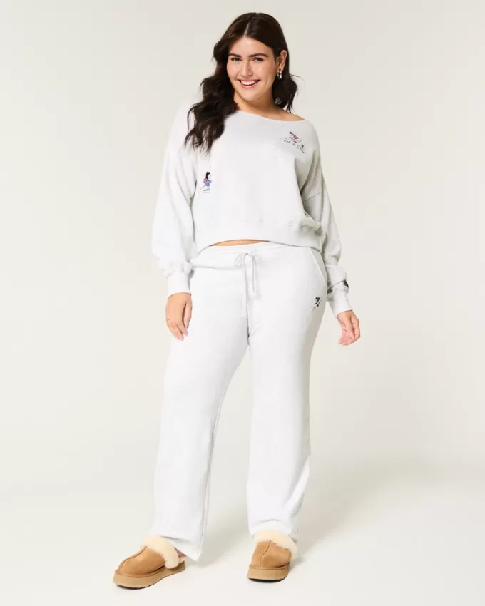 Snoopy Graphic Straight Sweatpants,Snoopy Graphic Straight Sweatpants