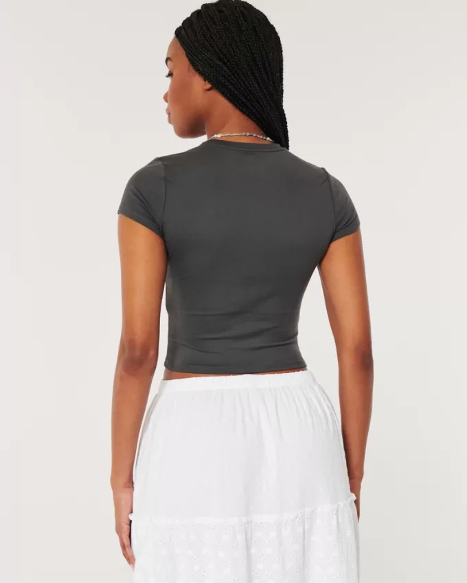 Soft Stretch Seamless Fabric Crew Baby Tee,Soft Stretch Seamless Fabric Crew Baby Tee