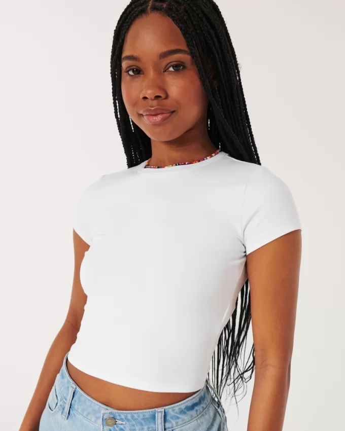 Soft Stretch Seamless Fabric Crew Baby Tee,Soft Stretch Seamless Fabric Crew Baby Tee