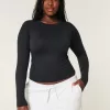 Soft Stretch Seamless Fabric Crew Top,Soft Stretch Seamless Fabric Crew Top