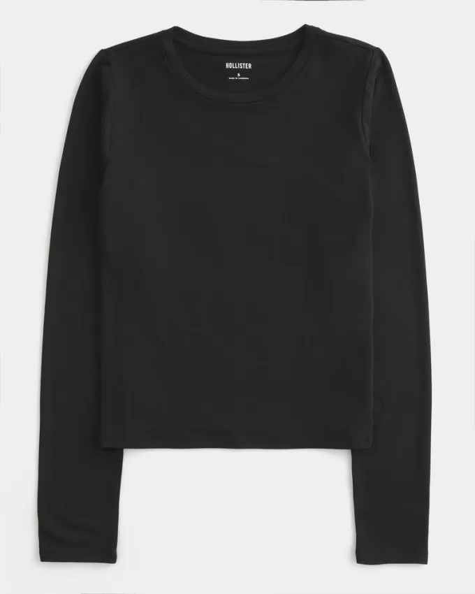 Soft Stretch Seamless Fabric Crew Top,Soft Stretch Seamless Fabric Crew Top