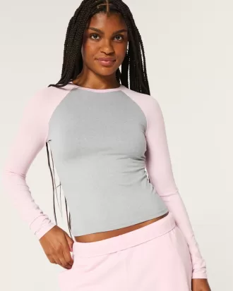 Soft Stretch Seamless Fabric Long-Sleeve Crew Top,Soft Stretch Seamless Fabric Long-Sleeve Crew Top