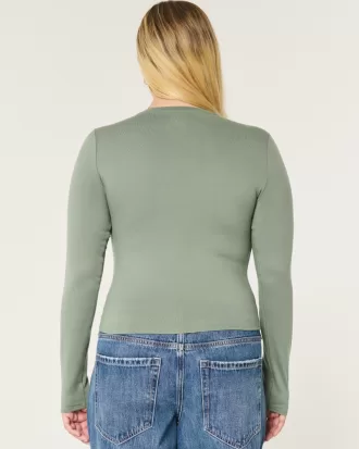 Soft Stretch Seamless Fabric Long-Sleeve Top,Soft Stretch Seamless Fabric Long-Sleeve Top