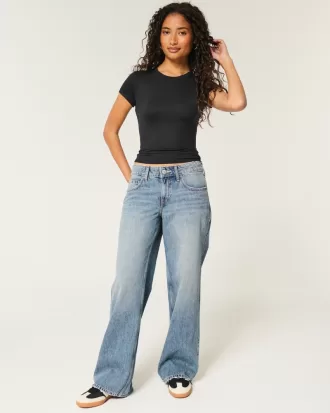 Soft Stretch Seamless Fabric Longline Baby Tee,Soft Stretch Seamless Fabric Longline Baby Tee