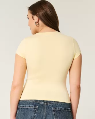 Soft Stretch Seamless Fabric Longline Baby Tee,Soft Stretch Seamless Fabric Longline Baby Tee