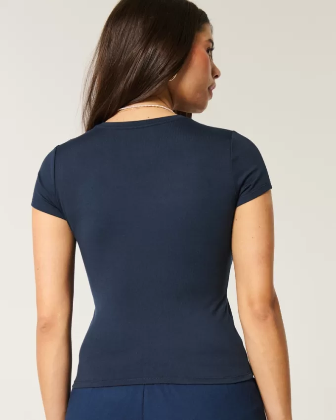 Soft Stretch Seamless Fabric Longline Baby Tee,Soft Stretch Seamless Fabric Longline Baby Tee