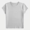 Soft Stretch Seamless Fabric Longline Baby Tee,Soft Stretch Seamless Fabric Longline Baby Tee