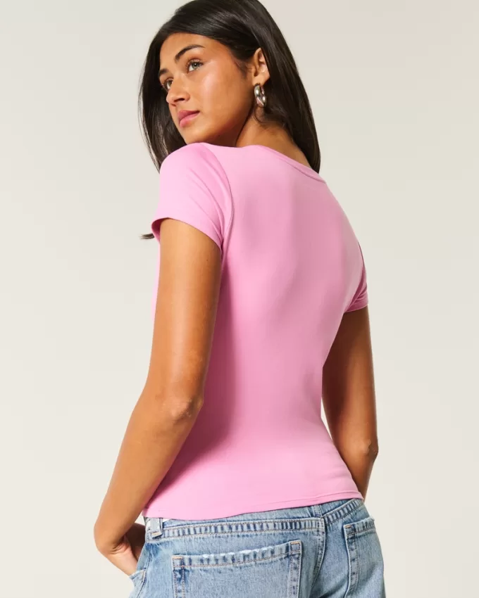 Soft Stretch Seamless Fabric Longline Baby Tee,Soft Stretch Seamless Fabric Longline Baby Tee