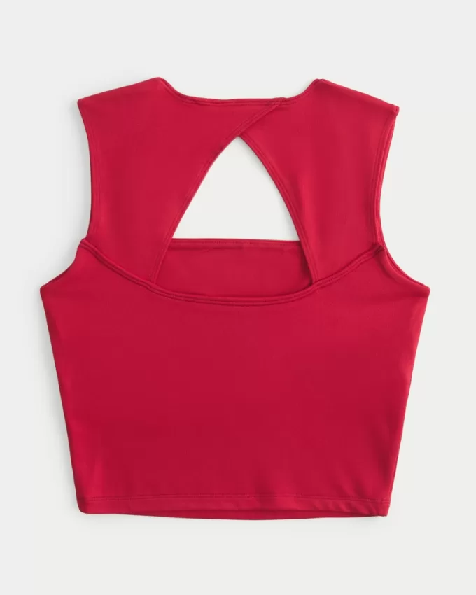 Soft Stretch Seamless Fabric Open Back Top,Soft Stretch Seamless Fabric Open Back Top