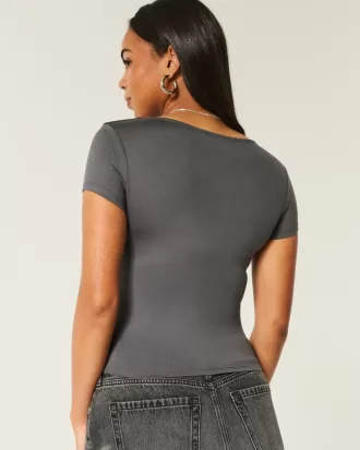 Soft Stretch Seamless Fabric Scoop Top,Soft Stretch Seamless Fabric Scoop Top