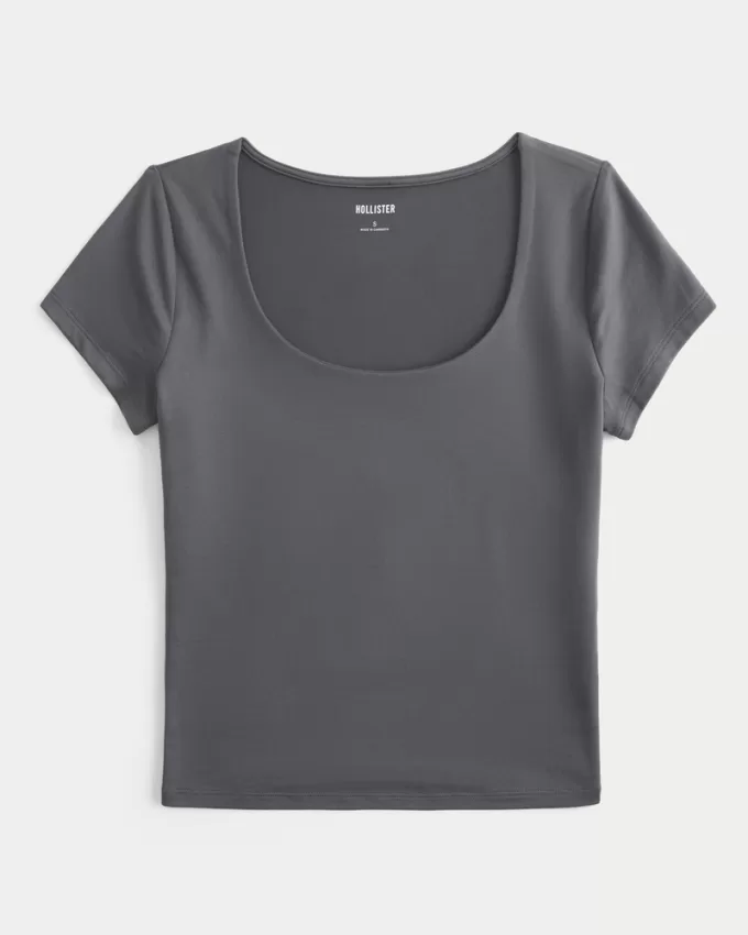 Soft Stretch Seamless Fabric Scoop Top,Soft Stretch Seamless Fabric Scoop Top