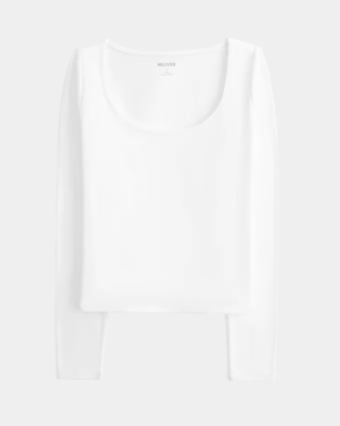 Soft Stretch Seamless Fabric Scoop Top,Soft Stretch Seamless Fabric Scoop Top