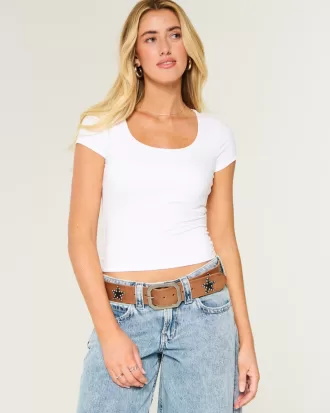 Soft Stretch Seamless Fabric Scoop Top,Soft Stretch Seamless Fabric Scoop Top