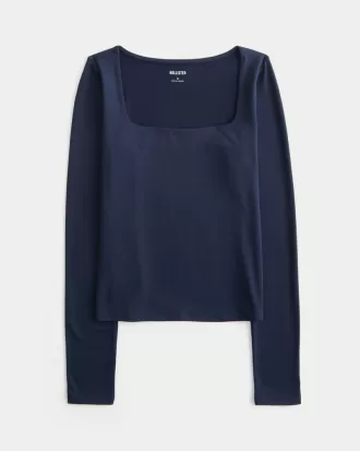 Soft Stretch Seamless Fabric Square-Neck Top,Soft Stretch Seamless Fabric Square-Neck Top