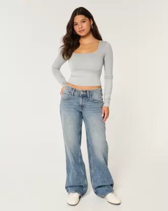 Soft Stretch Seamless Fabric Square-Neck Top,Soft Stretch Seamless Fabric Square-Neck Top