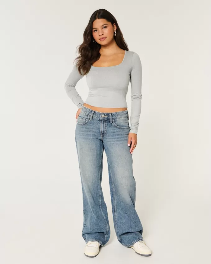 Soft Stretch Seamless Fabric Square-Neck Top,Soft Stretch Seamless Fabric Square-Neck Top