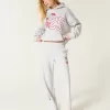 Sporty Graphic Wide-Leg Sweatpants,Sporty Graphic Wide-Leg Sweatpants