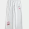 Sporty Graphic Wide-Leg Sweatpants,Sporty Graphic Wide-Leg Sweatpants