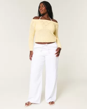 Stitchy Crochet-Style Off-the-Shoulder Sweater,Stitchy Crochet-Style Off-the-Shoulder Sweater