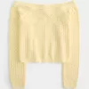 Stitchy Crochet-Style Off-the-Shoulder Sweater,Stitchy Crochet-Style Off-the-Shoulder Sweater