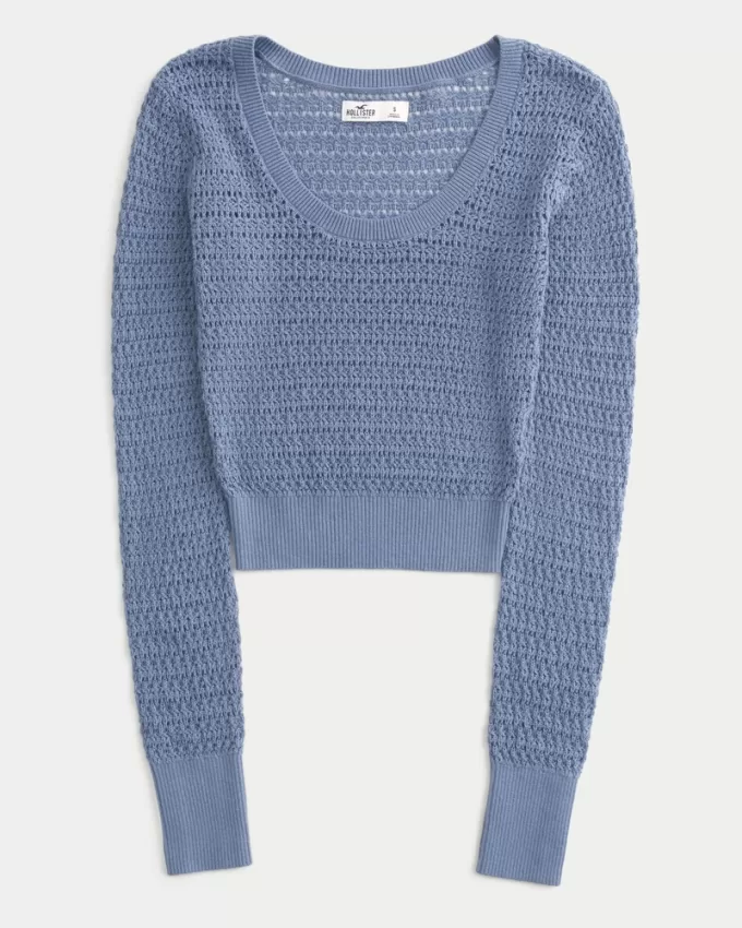 Stitchy Scoop Sweater,Stitchy Scoop Sweater