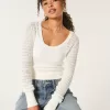 Stitchy Scoop Sweater,Stitchy Scoop Sweater